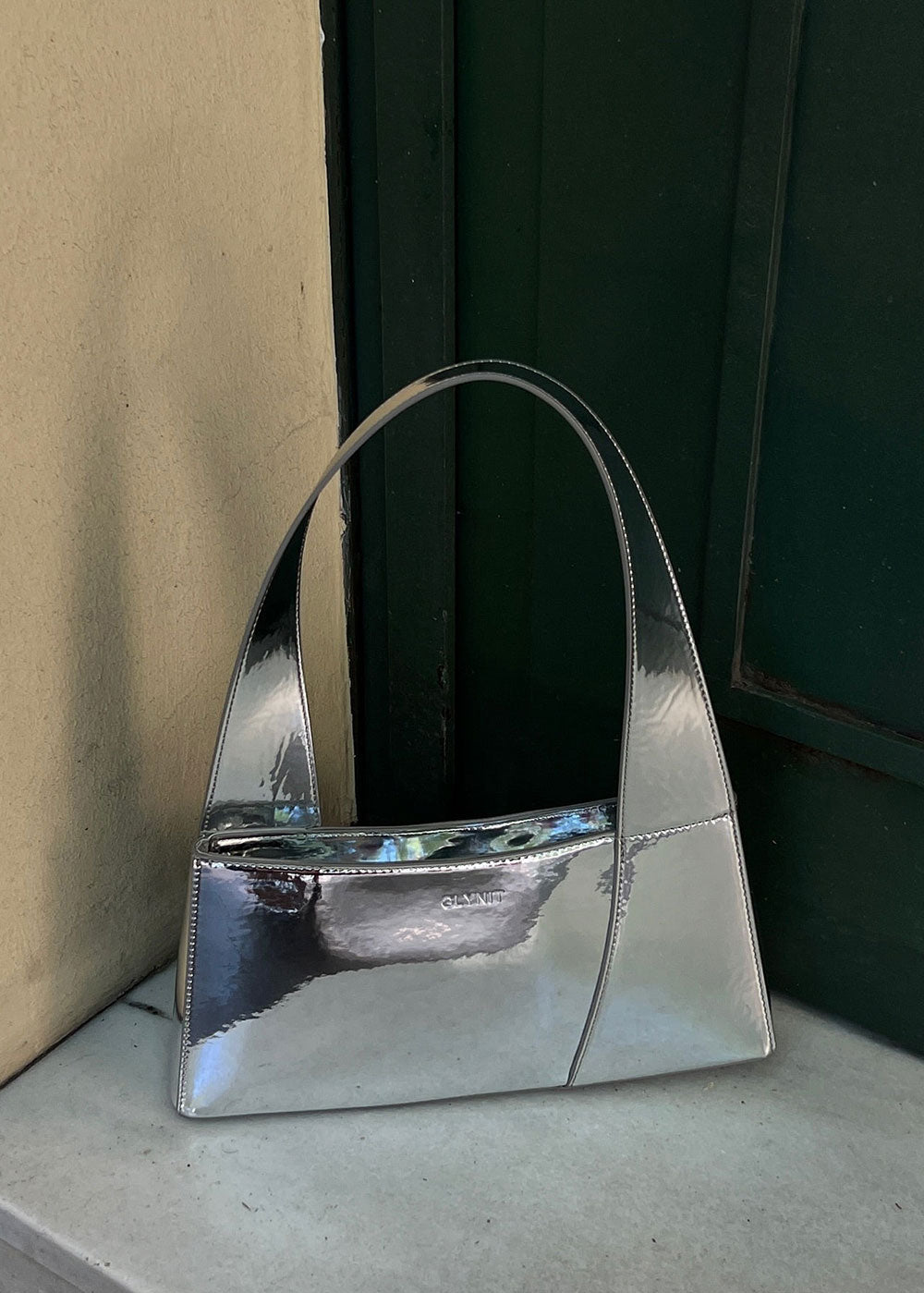 Brooke Bag - Metallic Silver - Domino Style