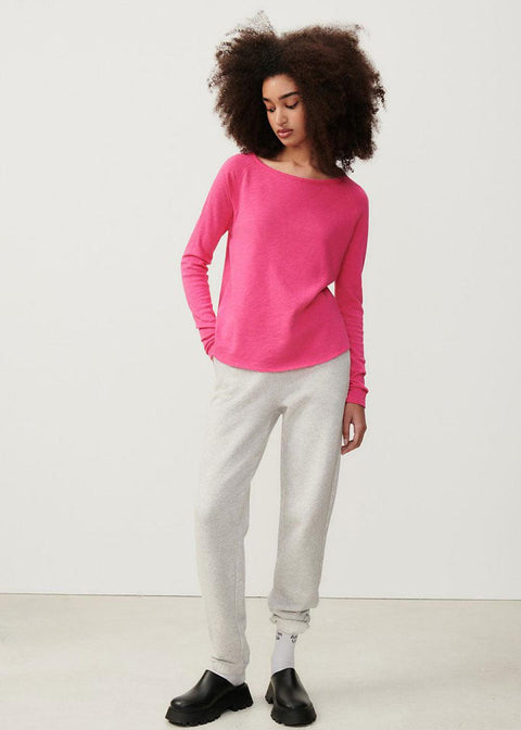 Long Sleeved Somona T-Shirt - Raspberry - Domino Style