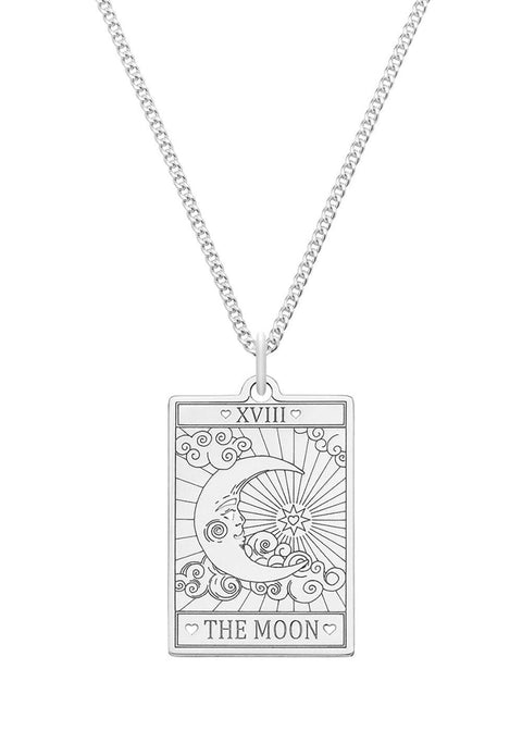 The Moon Tarot Necklace - Small - Domino Style