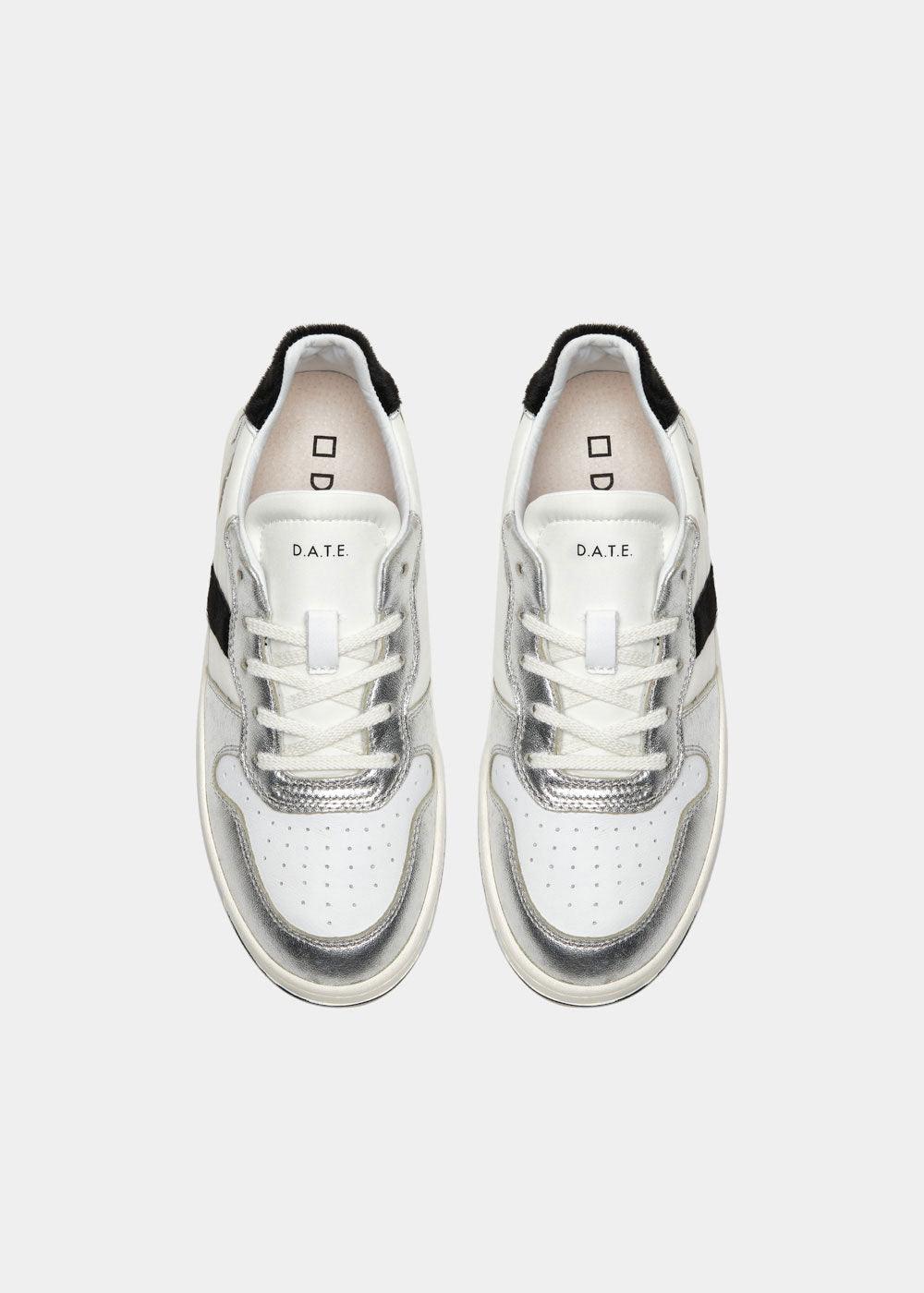 Court 2.0 Nylon White Silver Sneakers