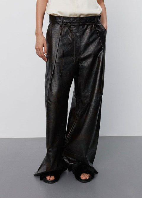 Ricardo Sleek Leather Trousers - Domino Style