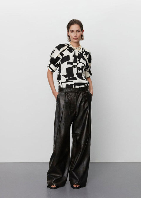 Ricardo Sleek Leather Trousers - Domino Style