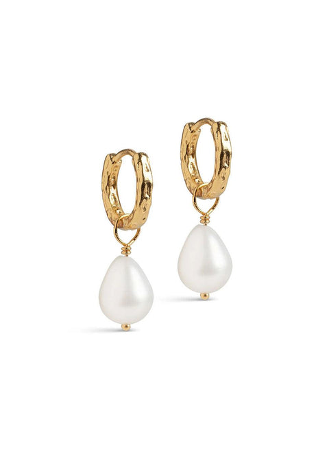 Significant Pearl Hoops - Domino Style