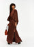 Embrace Brown Satin Gown - Domino Style