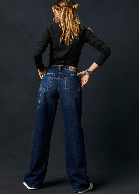 Tinsley Baggy High-Rise Jeans - Domino Style