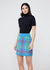 Susan Blue Check Boucle Knit Mini Skirt - Domino Style