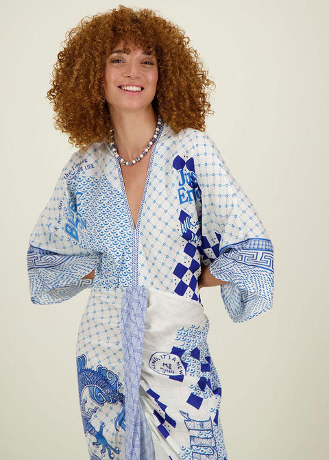 Sophia Kimono Amalfi Dress - Domino Style