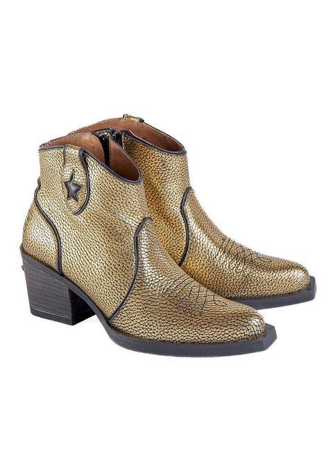 Atlanta Short Cowboy Boot - Dollar Gold - Domino Style