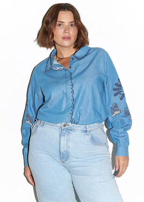 Dreaming in the Clouds Denim Shirt - Domino Style