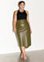 Khaki Vegan Leather Jaspre Skirt - Domino Style