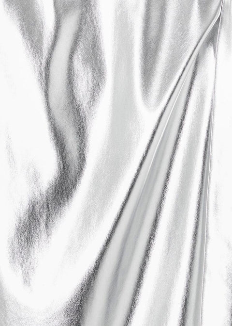 Silver Vegan Leather Jaspre Skirt - Domino Style