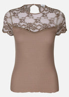 Open Back Lace T-Shirt - Koala - Domino Style
