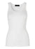 Rib Knitted Silk Top - New White - Domino Style