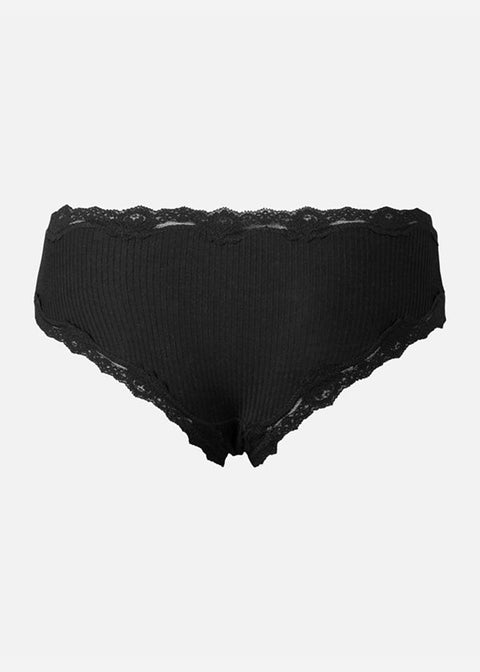Silk Hipster with Lace - Black - Domino Style