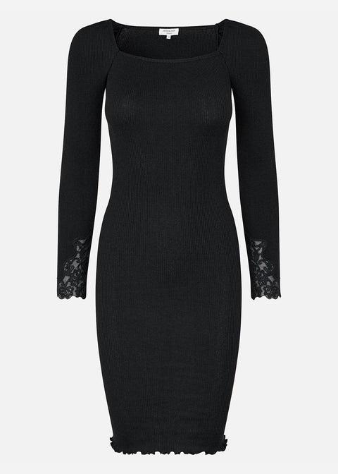 Square Neck Dress - Black - Domino Style