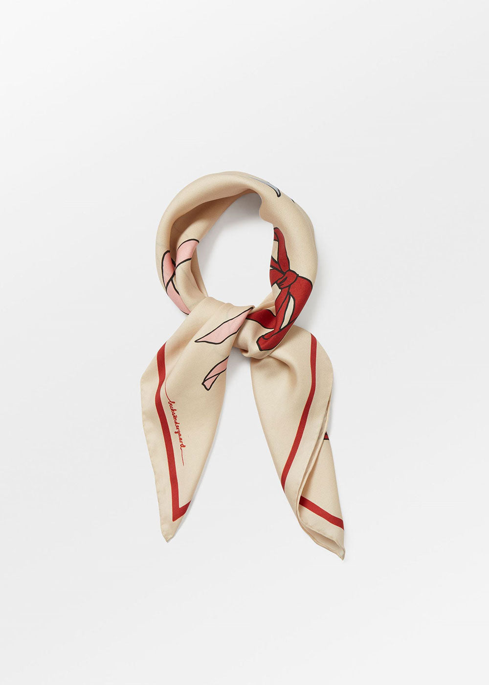 Bow Twill Sia Scarf - Multi - Domino Style