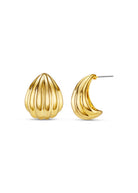 Statement Voluminous Curved Drop Earrings - Domino Style