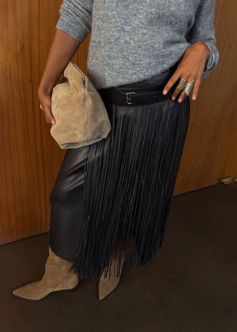 Leather Fringe Belt – Domino Style