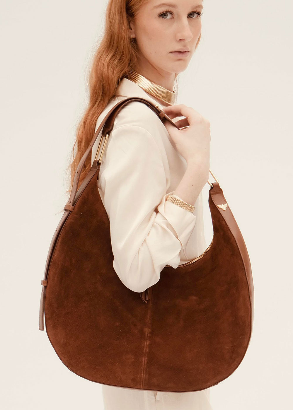 Nora Tan Suede Bag – Domino Style