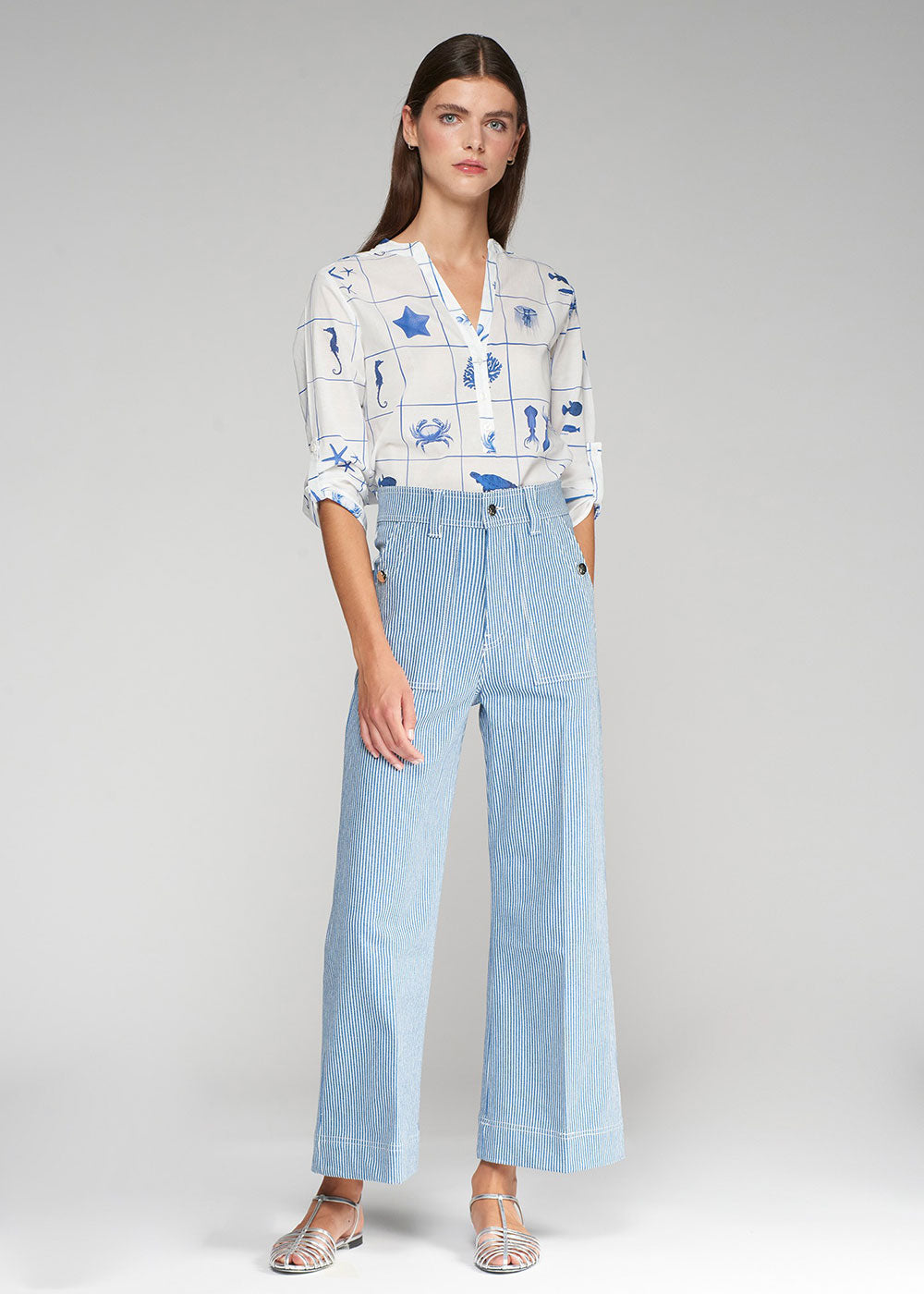 Noa Stripe Denim Strapless Dress Noa Stripe Denim Strapless Dress