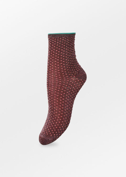 Dina Small Dots Socks - Red Wine - Domino Style