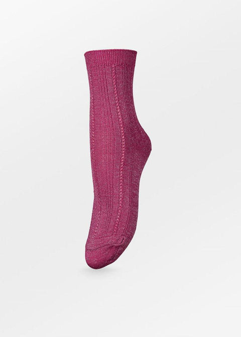 Glitter Drake Sock - Pink Peacock - Domino Style
