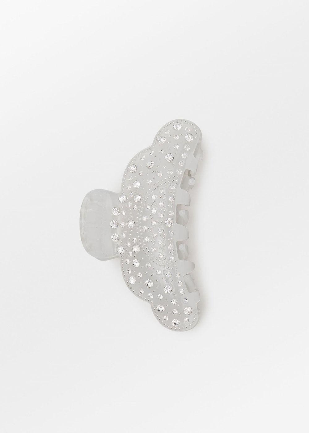 Glitter Katla Hair Claw - Silver - Domino Style