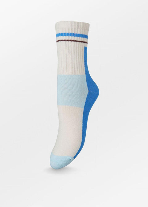 Sporty Block Socks - Blue - Domino Style