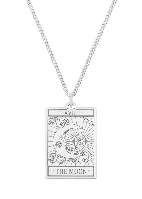 The Moon Tarot Necklace - Large - Domino Style