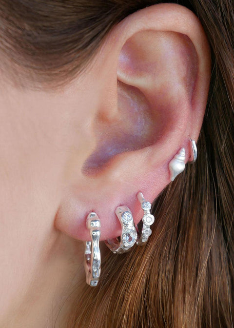 Lenora Hoop Earrings - Silver - Domino Style