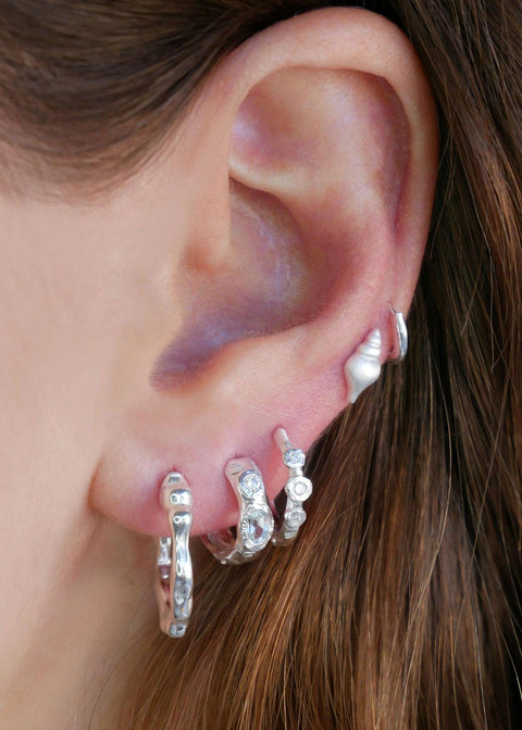 Lily Hoop Earrings - Silver - Domino Style