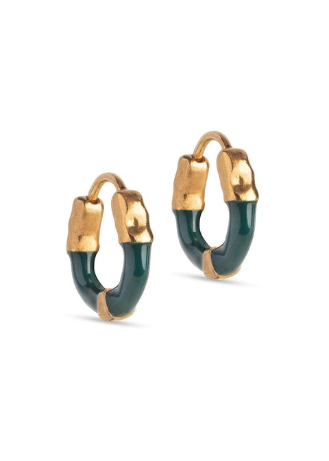 Lina Large Hoops - Petrol Green - Domino Style