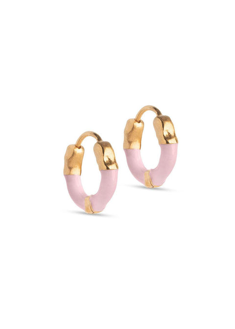 Lina Small Hoops - Light Pink - Domino Style