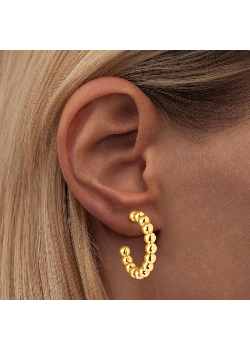 Large Gold Colour Balls Earrings - Pair - Domino Style