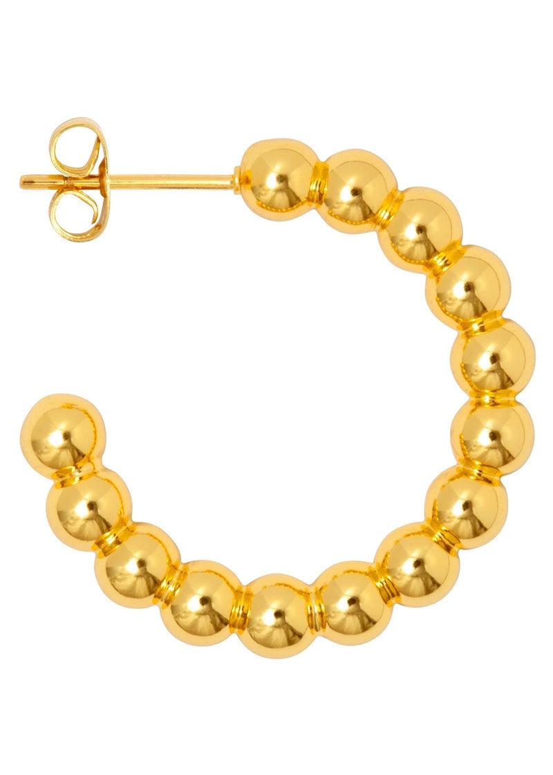 Large Gold Colour Balls Earrings - Pair - Domino Style