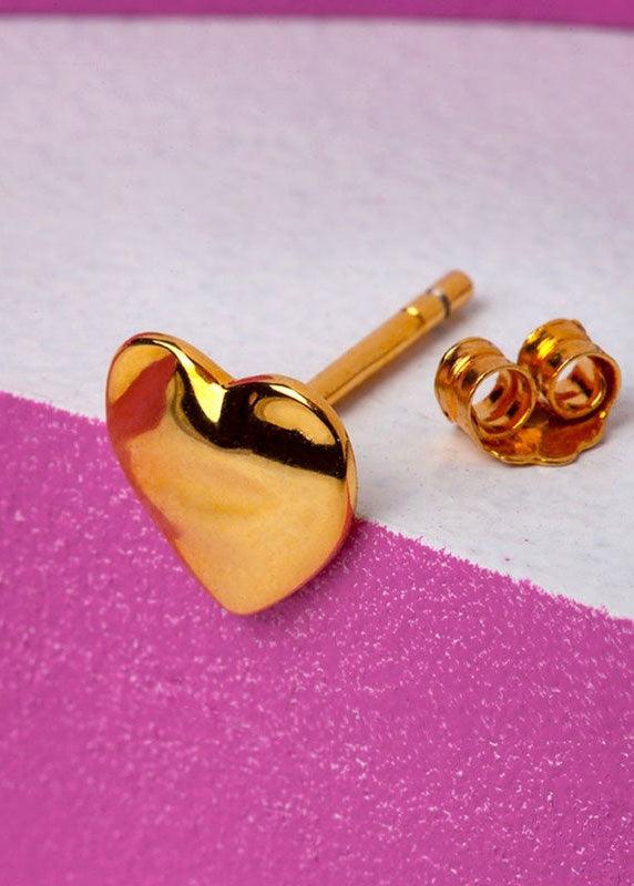 Melted Heart Earring - Gold - Domino Style