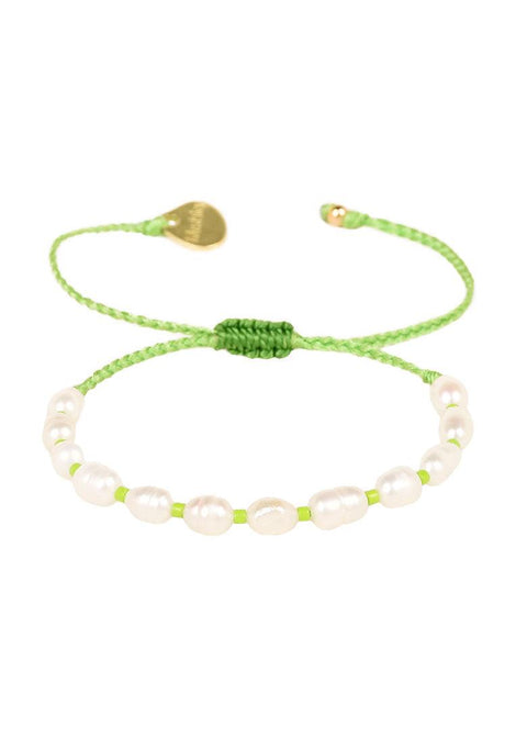 Dotted Pearls Bracelet - Green - Domino Style
