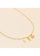 White Agate Symbols Necklace - Domino Style