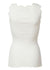 Classic Silk Top with Lace - White - Domino Style